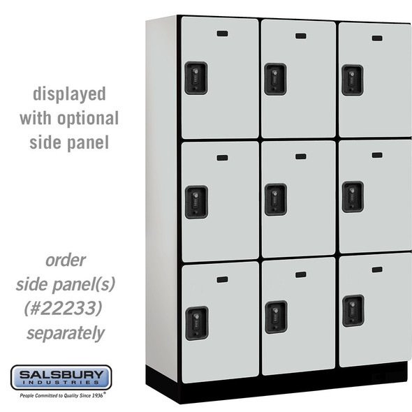 Salsbury 18" Wide Four Tier Designer Wood Locker - 3 Wide - 6 Feet High - 18 Inches Deep - - Electronic Locks Salsbury 18" Wide Four Tier Designer Wood Locker - 3 Wide - 6 Feet High - 18 Inches Deep - - Electronic Locks