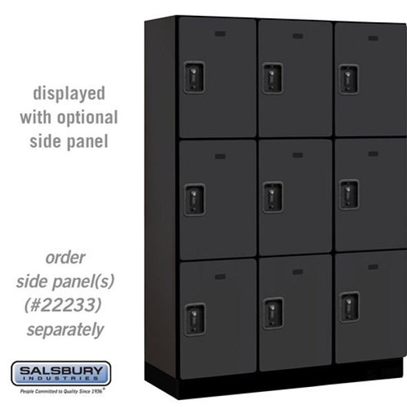 Salsbury 18" Wide Four Tier Designer Wood Locker - 3 Wide - 6 Feet High - 21 Inches Deep - - Electronic Locks Salsbury 18" Wide Four Tier Designer Wood Locker - 3 Wide - 6 Feet High - 21 Inches Deep - - Electronic Locks