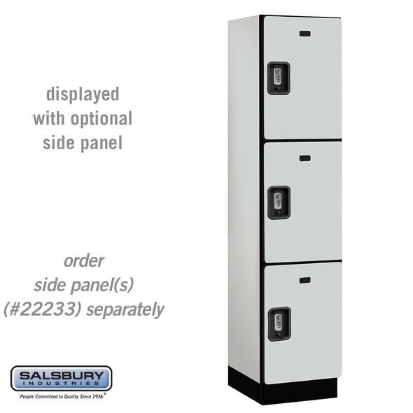 Salsbury 18" Wide Four Tier Designer Wood Locker - 1 Wide - 6 Feet High - 21 Inches Deep - - Electronic Locks Salsbury 18" Wide Four Tier Designer Wood Locker - 1 Wide - 6 Feet High - 21 Inches Deep - - Electronic Locks