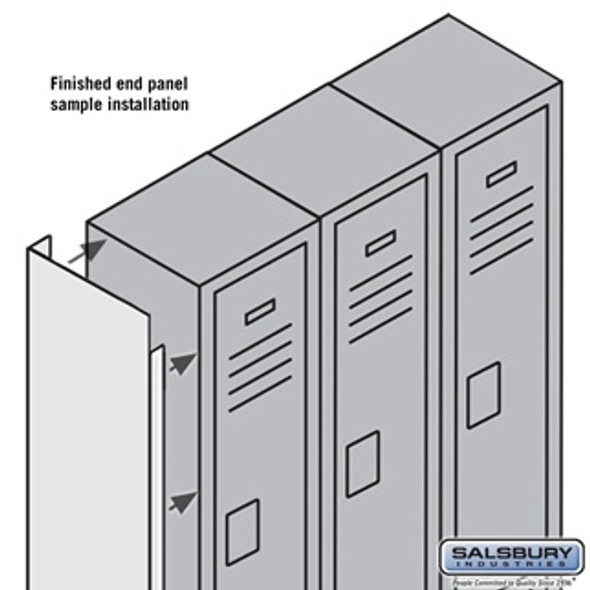 Finished End Panel - for 6 Feet High 12 Inch Deep Metal Locker Tan