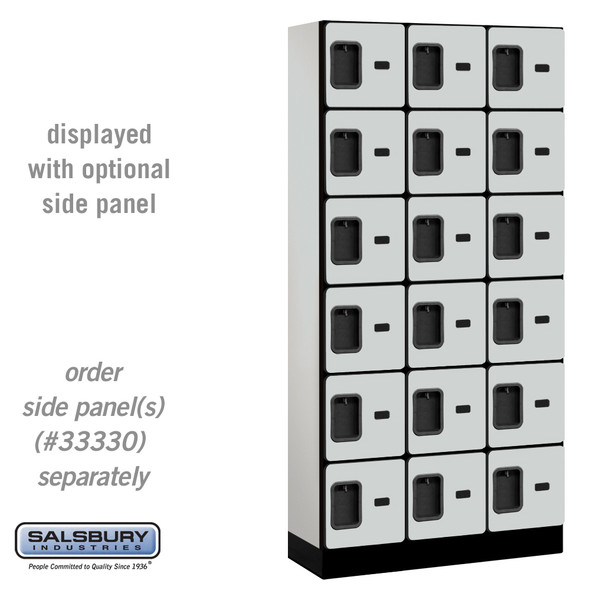 12" Wide Six Tier Box Style Designer Wood Locker - 3 Wide - 6 Feet High - 18 Inches Deep