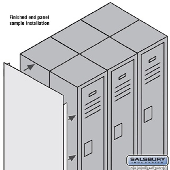 Finished Double End Panel - for 5 Feet High 15 Inch Deep Metal Locker Gray