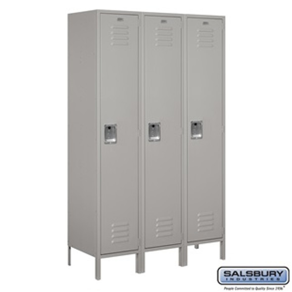 18 Inch Extra Wide Standard Metal Locker - Single Tier 3 6 Feet High 18 Inches Deep Gra