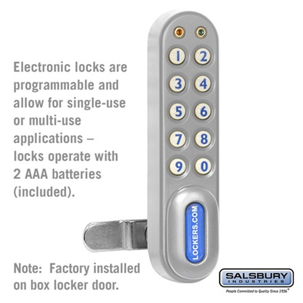 Salsbury Electronic Lock - Factory Installed on Box Style Metal Locker Door