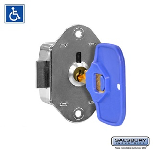 ADA Compliant Key Lock - Built-in for Metal Locker Door with (2) keys and ADA Heads