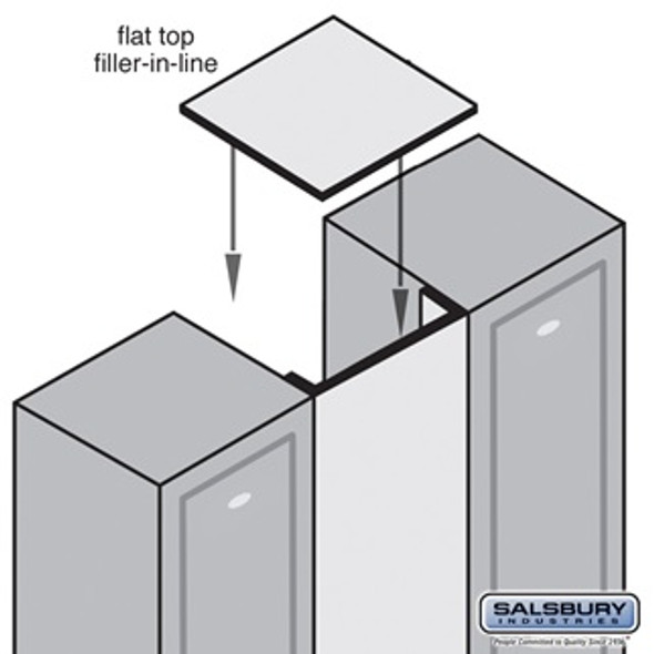 Flat Top Filler - In-Line 15 Inches Wide for 24 Inch Deep Solid Oak Executive Wood Locker Ligh