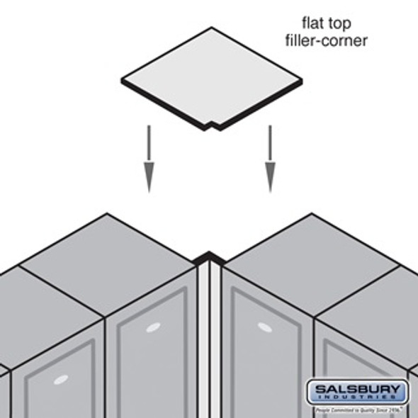Flat Top Filler - Corner 16 Inches Wide for 24 Inch Deep Solid Oak Executive Wood Locker Mediu