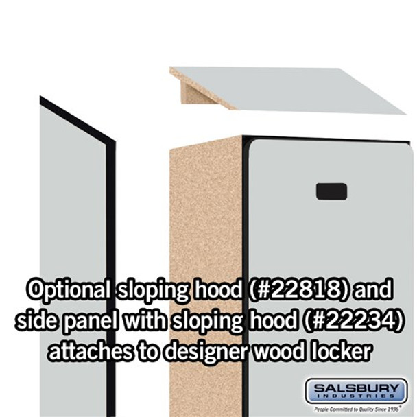 Sloping Hood - for 18 Inches Wide - 18 Inch Deep Designer Wood Locker - 1 Wide