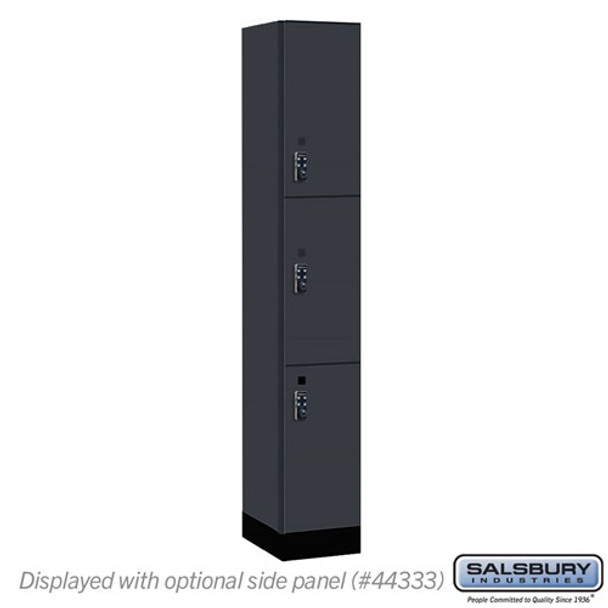 Salsbury 12" Wide Premier Wood Locker - Triple Tier - 1 Wide - 6 Feet High - 18" Deep - Skyline Walnut - Resettable Combination Locks