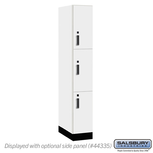 Salsbury 12" Wide Premier Wood Locker - Triple Tier - 1 Wide - 6 Feet High - 21" Deep - Skyline Walnut - Electronic Locks