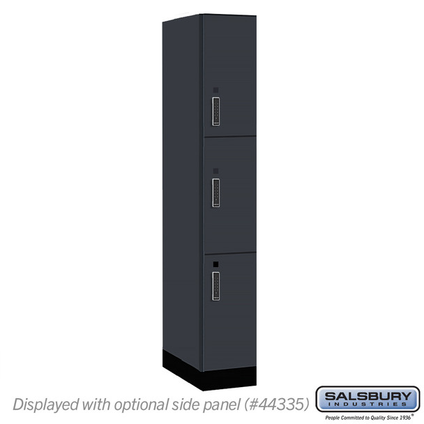 Salsbury 12" Wide Premier Wood Locker - Triple Tier - 1 Wide - 6 Feet High - 21" Deep - Skyline Walnut - Electronic Locks