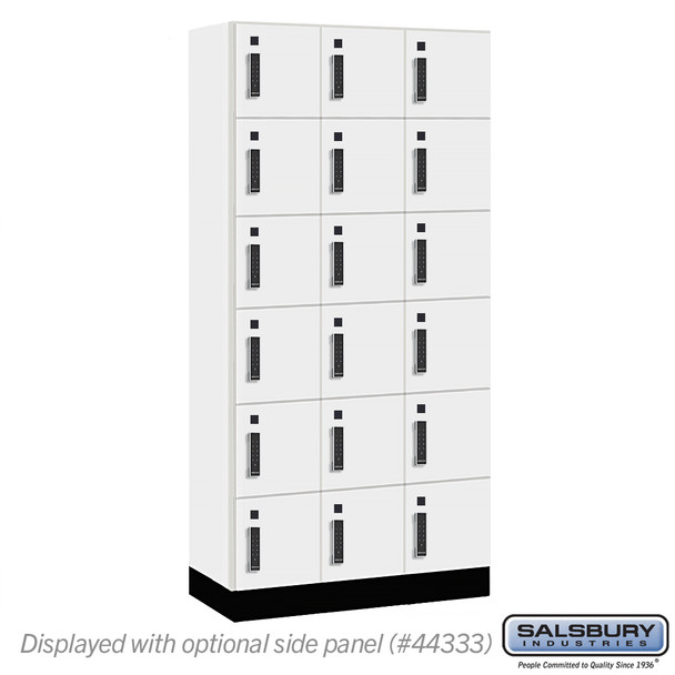 Wood Lockers - 12" Wide Premier Wood Locker - Six Tier Box Style - 3 Wide - 6 Feet High - 18" Deep - Electronic Locks