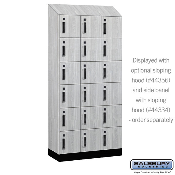 Wood Lockers - 12" Wide Premier Wood Locker - Six Tier Box Style - 3 Wide - 6 Feet High - 18" Deep - Electronic Locks