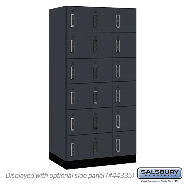 Premier Wood Locker - Six Tier Box Style - 3 Wide - 6 Feet High - 21" Deep Carbon Mesh