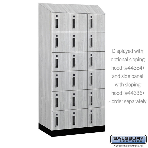 12" Wide Premier Wood Locker - Six Tier Box Style - 3 Wide - 6 Feet High - 21" Deep - Electronic Locks