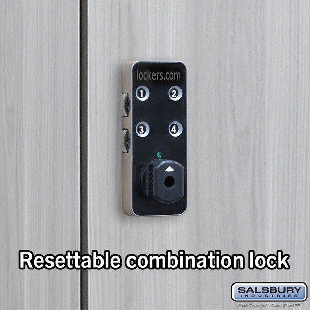 Salsbury 15" Wide Premier Wood Locker - Double Tier - 3 Wide - 6 Feet High - 24" Deep - Resettable Combination Locks