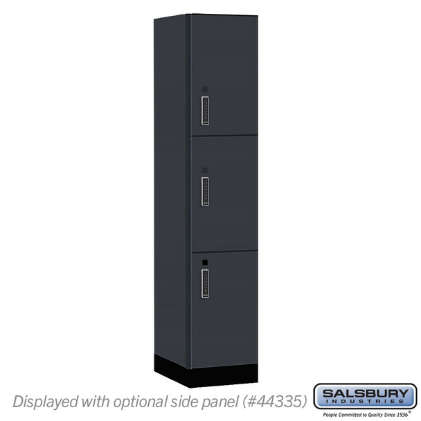 Salsbury 15" Wide Premier Wood Locker - Triple Tier - 1 Wide - 6 Feet High - 21" Deep - Arctic White - Electronic Locks