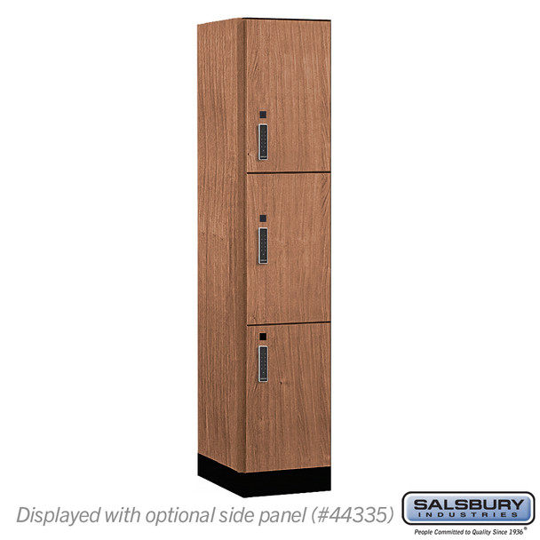 Salsbury 15" Wide Premier Wood Locker - Triple Tier - 1 Wide - 6 Feet High - 21" Deep - Arctic White - Electronic Locks