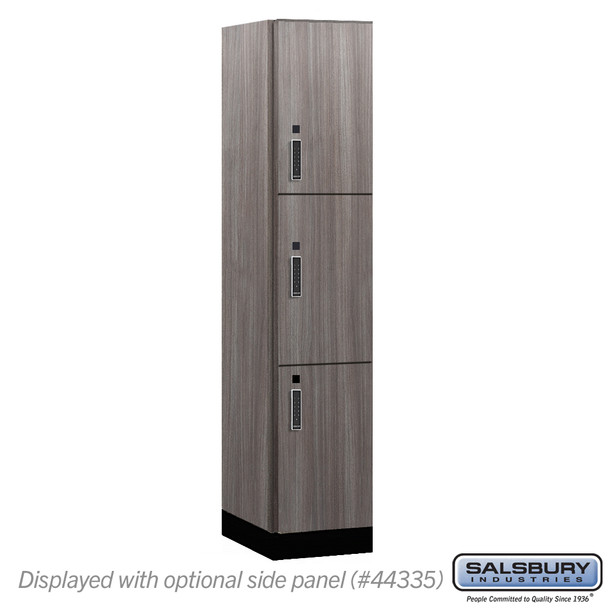 Salsbury 15" Wide Premier Wood Locker - Triple Tier - 1 Wide - 6 Feet High - 21" Deep - Arctic White - Electronic Locks