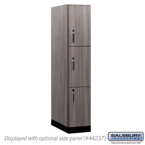 Salsbury 15" Wide Premier Wood Locker - Triple Tier - 1 Wide - 6 Feet High - 24" Deep - Arctic White - Electronic Locks