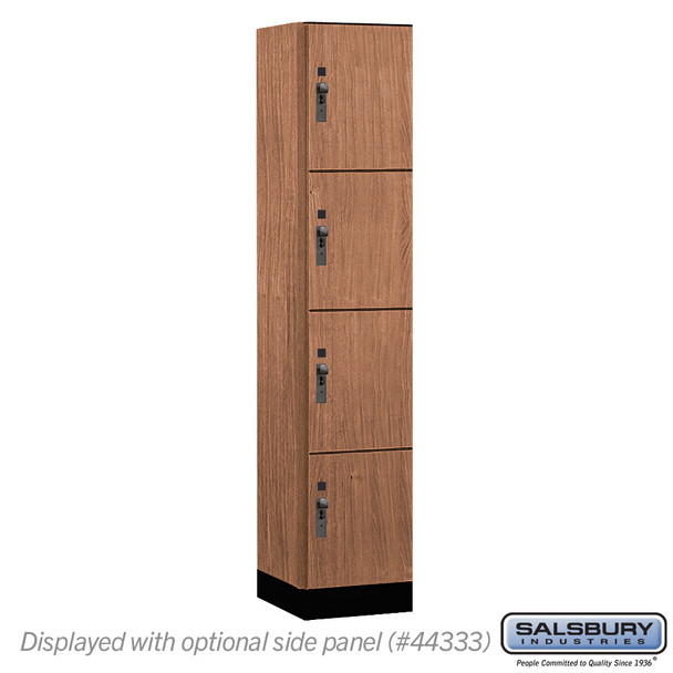 Salsbury 15" Wide Premier Wood Locker - Four Tier - 1 Wide - 6 Feet High - 18" Deep - Arctic White - Hasp