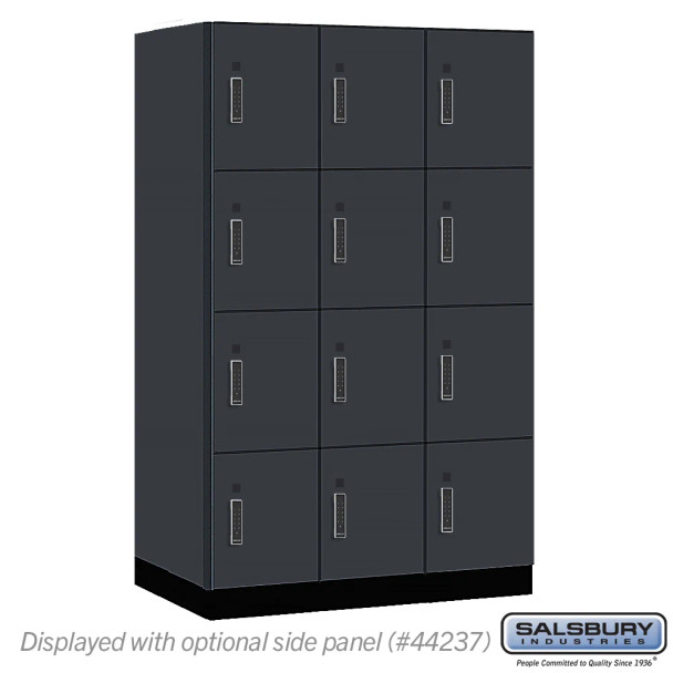 Wood Lockers - 15" Wide Premier Wood Locker - Four Tier - 3 Wide - 6 Feet High - 24" Deep - Electronic Locks