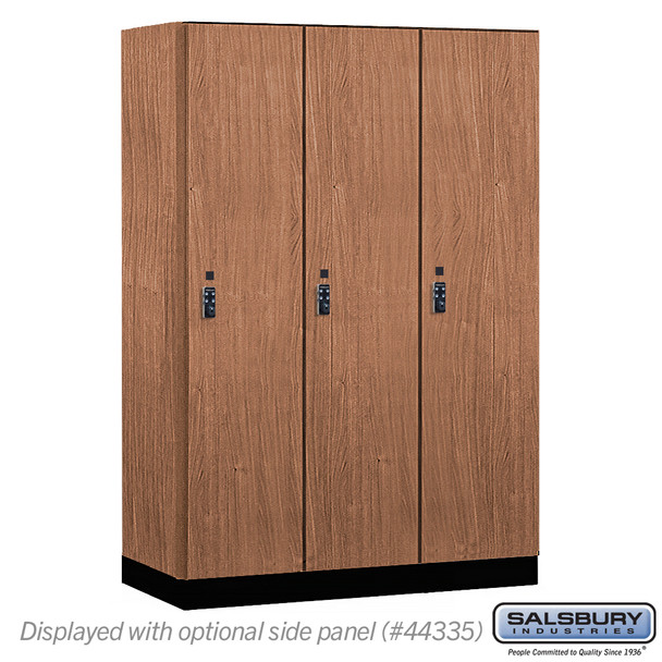 Salsbury 18" Wide Premier Wood Locker - Single Tier - 3 Wide - 6 Feet High - 21" Deep - Resettable Combination Locks