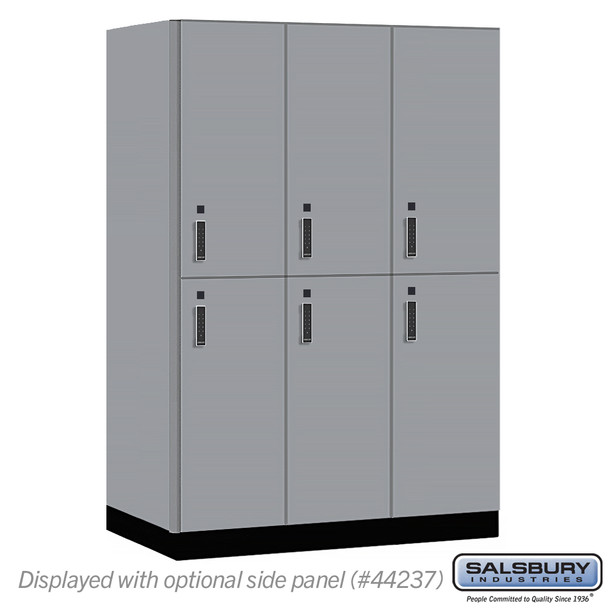 Salsbury 18" Wide Premier Wood Locker - Double Tier - 3 Wide - 6 Feet High - 24" Deep - Electronic Locks