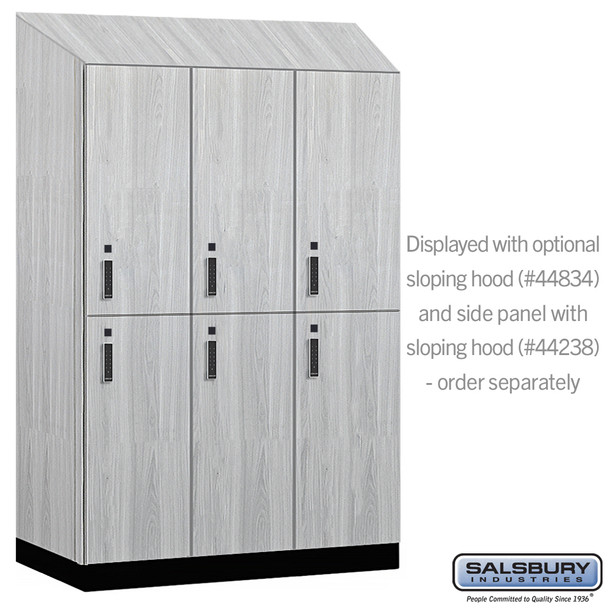 Salsbury 18" Wide Premier Wood Locker - Double Tier - 3 Wide - 6 Feet High - 24" Deep - Electronic Locks