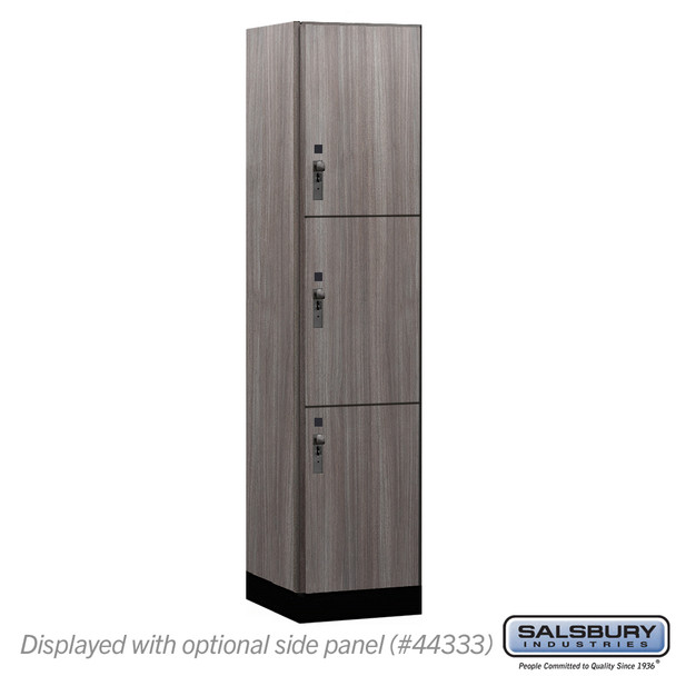 Salsbury 18" Wide Premier Wood Locker - Triple Tier - 1 Wide - 6 Feet High - 18" Deep - Arctic White - Hasp