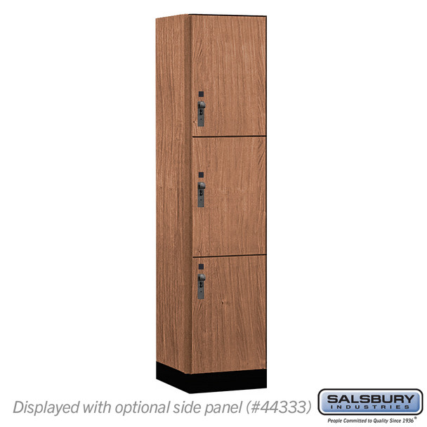 Salsbury 18" Wide Premier Wood Locker - Triple Tier - 1 Wide - 6 Feet High - 18" Deep - Arctic White - Hasp