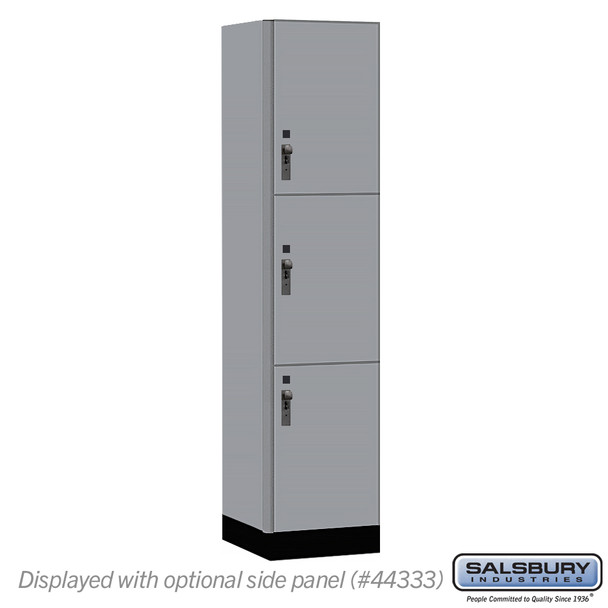 Salsbury 18" Wide Premier Wood Locker - Triple Tier - 1 Wide - 6 Feet High - 18" Deep - Arctic White - Hasp