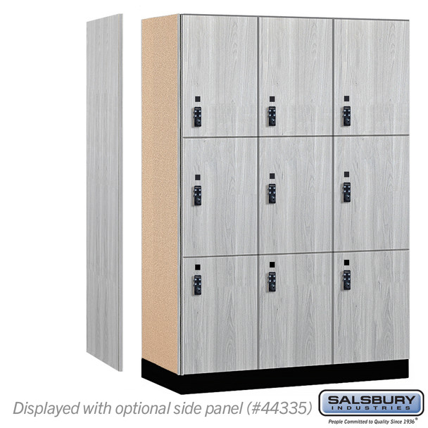 Salsbury 18" Wide Premier Wood Locker - Triple Tier - 3 Wide - 6 Feet High - 21" Deep - Resettable Combination Locks