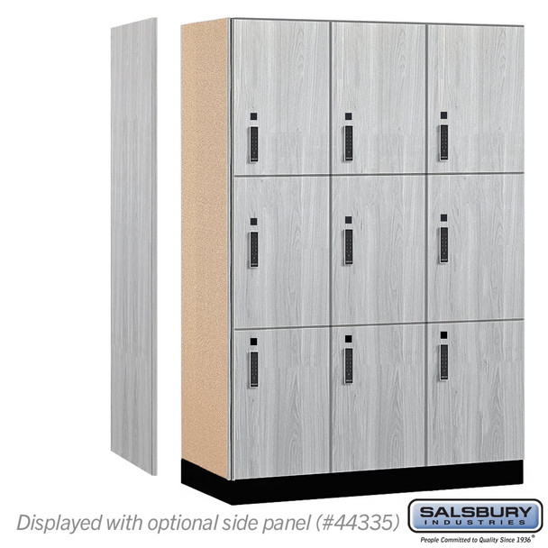 Wood Lockers - 18" Wide Premier Wood Locker - Triple Tier - 3 Wide - 6 Feet High - 21" Deep - Electronic Locks