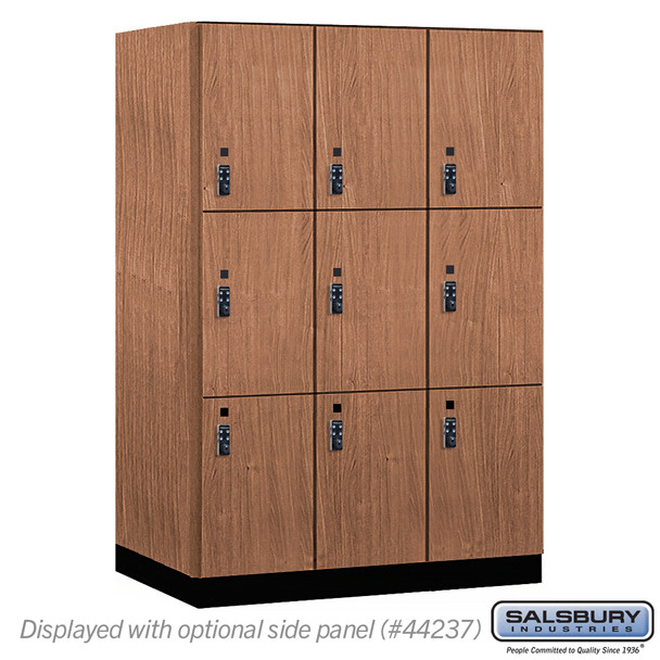 18" Wide Premier Wood Locker - Triple Tier - 3 Wide - 6 Feet High - 24" Deep - Resettable Combination Locks