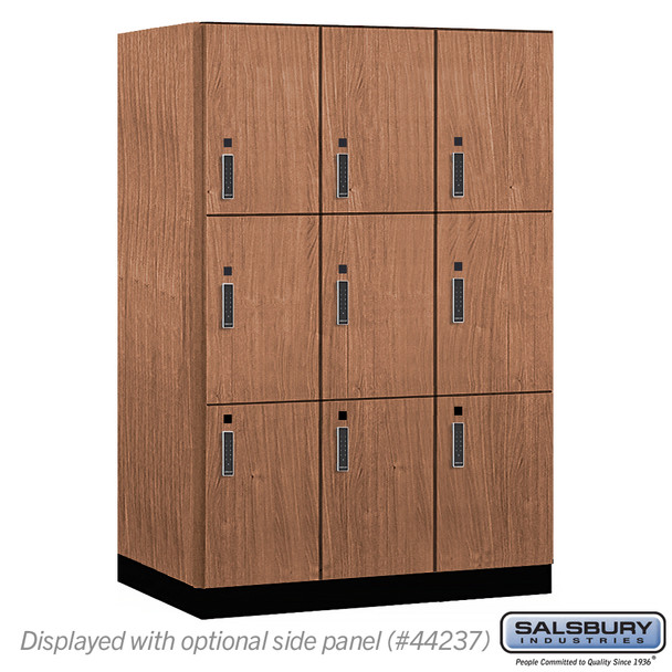 Wood Lockers - 18" Wide Premier Wood Locker - Triple Tier - 3 Wide - 6 Feet High - 24" Deep - Electronic Locks