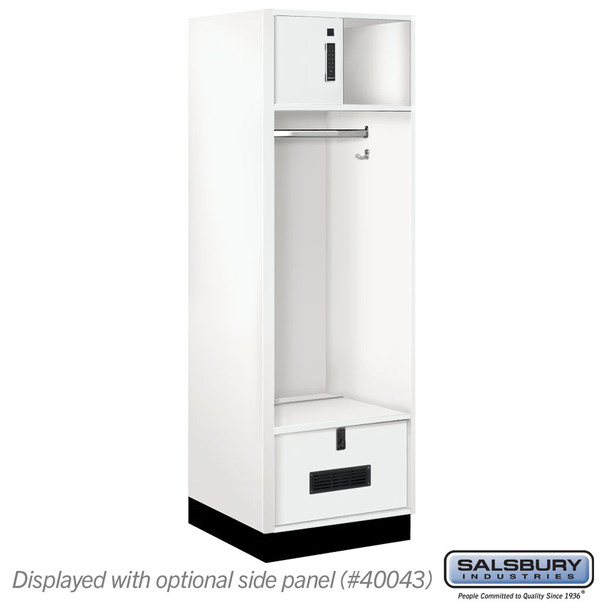 Premier Wood Open Access Locker - 6 Feet High - 24 Inches Deep - Artic White