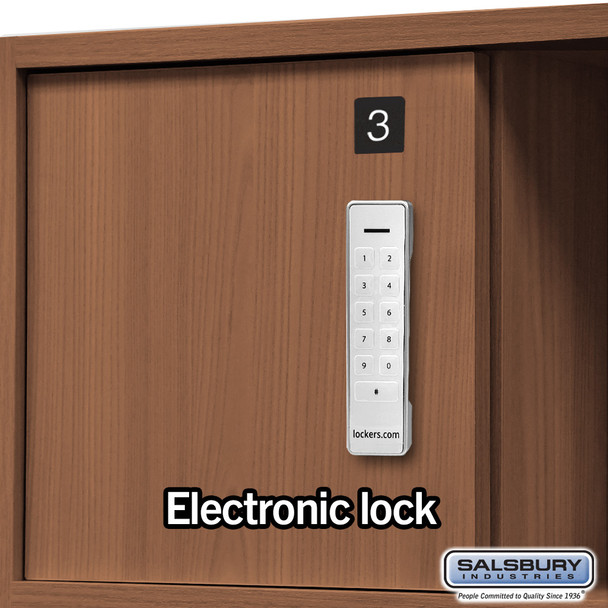 Salsbury 24" Wide Premier Wood Open Access Locker - 6 Feet High - 24 Inches Deep - Electronic Locks