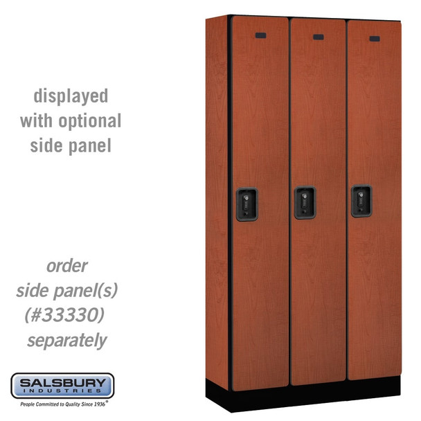 Salsbury 12" Wide Single Tier Designer Wood Locker - 1 Wide - 5 Feet High - 15 Inches Deep - Mahogany - Black Electronic Locks