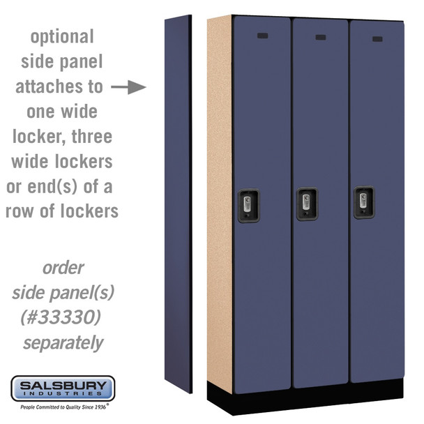 Salsbury 12" Wide Single Tier Designer Wood Locker - 3 Wide - 5 Feet High - 15 Inches Deep