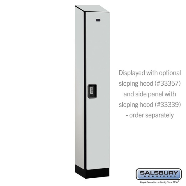 Salsbury 12" Wide Single Tier Designer Wood Locker - 1 Wide - 6 Feet High - 15 Inches Deep - Gray - Silver Resettable Combination Locks