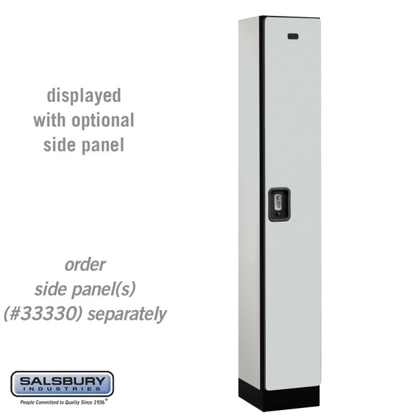 Salsbury 12" Wide Single Tier Designer Wood Locker - 1 Wide - 6 Feet High - 15 Inches Deep - Gray - Silver Resettable Combination Locks