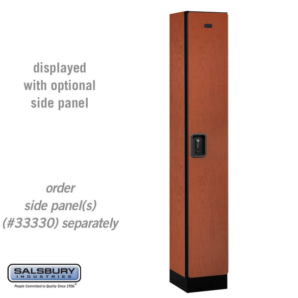 Salsbury 12" Wide Single Tier Designer Wood Locker - 1 Wide - 6 Feet High - 15 Inches Deep - Gray - Silver Resettable Combination Locks