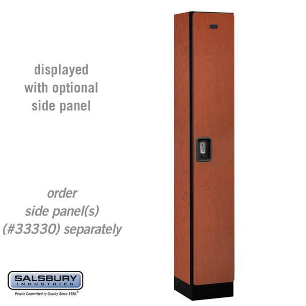Salsbury 12" Wide Single Tier Designer Wood Locker - 1 Wide - 6 Feet High - 15 Inches Deep - Gray - Silver Resettable Combination Locks