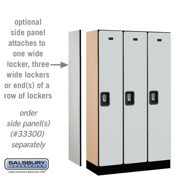 Salsbury 12" Wide Single Tier Designer Wood Locker - 3 Wide - 5 Feet High - 15 Inches Deep - - Resettable Combination Locks