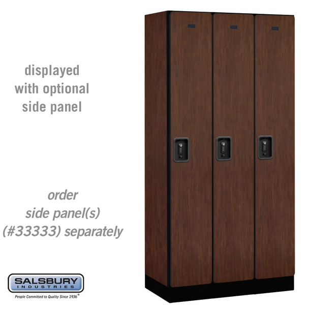Salsbury 12" Wide Single Tier Designer Wood Locker - 3 Wide - 6 Feet High - 18 Inches Deep - - Resettable Combination Locks