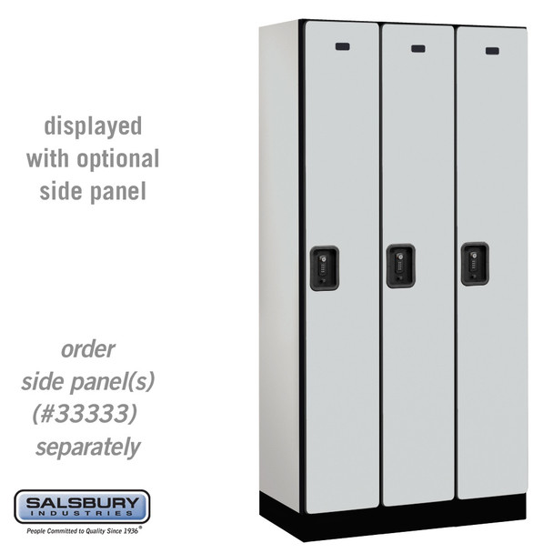 Salsbury 12" Wide Single Tier Designer Wood Locker - 3 Wide - 6 Feet High - 18 Inches Deep - - Resettable Combination Locks