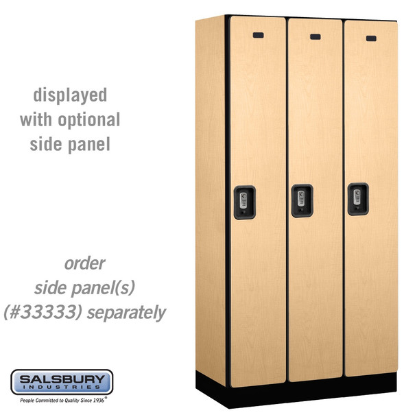 Salsbury 12" Wide Single Tier Designer Wood Locker - 3 Wide - 6 Feet High - 18 Inches Deep - - Resettable Combination Locks