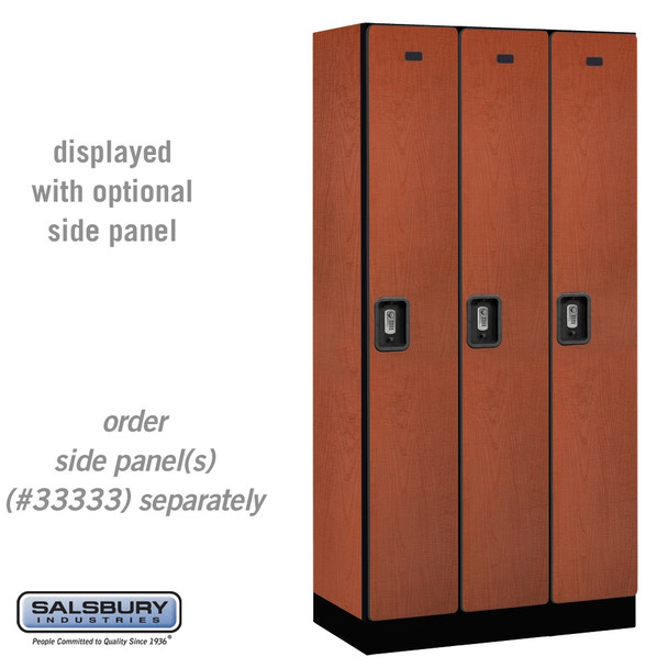 Salsbury 12" Wide Single Tier Designer Wood Locker - 3 Wide - 6 Feet High - 18 Inches Deep - - Resettable Combination Locks