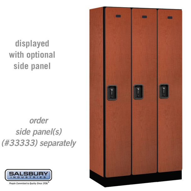 Salsbury 12" Wide Single Tier Designer Wood Locker - 3 Wide - 6 Feet High - 18 Inches Deep - - Resettable Combination Locks